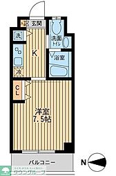 サンライズ中十条II 2階1Kの間取り