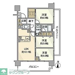 クリオ文京本駒込 1304 13階3LDKの間取り