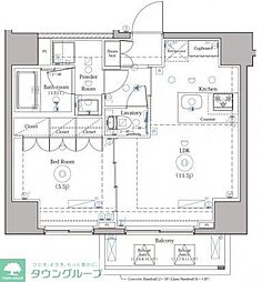 DIPS上野NORTH 10階1LDKの間取り