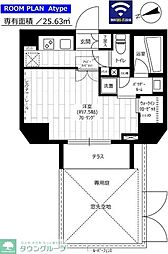 ステージファースト上野松が谷アジールコート 1階1Kの間取り