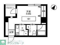 桜館 1階1Kの間取り