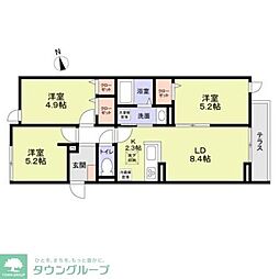 セレスティア西ヶ原 1階3LDKの間取り