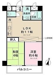 オーベルジュ桐ヶ丘 3階2LDKの間取り