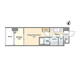 ＫＤＸレジデンス本蓮沼 13階1DKの間取り