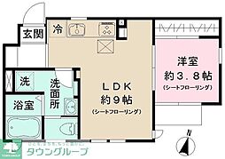 Ｌａ　ｖｉｔａ　ｒｉｃｃａ 1階1LDKの間取り