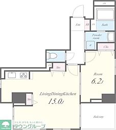 MEIN　SCHLOSS 8階1LDKの間取り