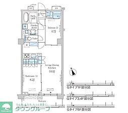 パークアクシス駒込ＨＩＬＬＴＯＰ 3階2LDKの間取り