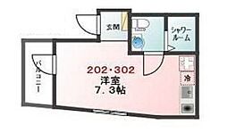 GlanzWing音羽 1階ワンルームの間取り