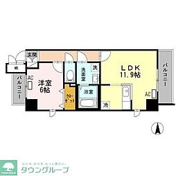 ＢＪ氷川町 5階1LDKの間取り