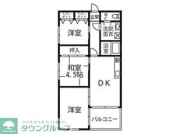 ガーデンコート碌山 3階3DKの間取り