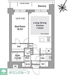 コンフォリア・リヴ文京護国寺 1LDKの間取図画像