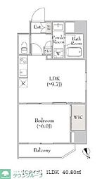 ルミークアン北上野 1LDKの間取図画像