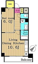 エリタージュ根岸 1LDKの間取図画像