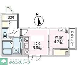 アローマ王本町 1DKの間取図画像