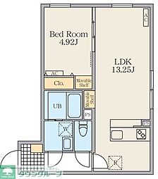 Alivis東日暮里 1LDKの間取図画像