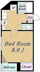 タウンコート 1Kの間取図画像