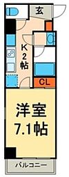 ニューシティアパートメントミナミセンジュ 1Kの間取図画像