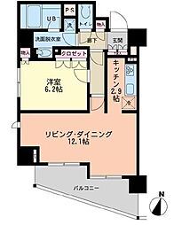 エスティメゾン赤羽 1LDKの間取図画像