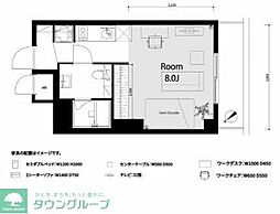 ライオンズマンション白山駅前 ワンルームの間取図画像