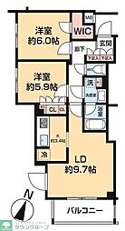ARCOBALENO HASUNE I 2LDKの間取図画像
