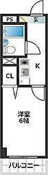 ライオンズマンション王子第6 ワンルームの間取図画像