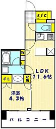 ラポールエムズ 1LDKの間取図画像