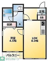 松屋ビル 1LDKの間取図画像