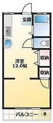 目白台コーポ ワンルームの間取図画像