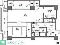 文京グリーンコートビュータワー本駒込B棟 1LDKの間取図画像