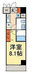 グランスタイル浅草 1Kの間取図画像