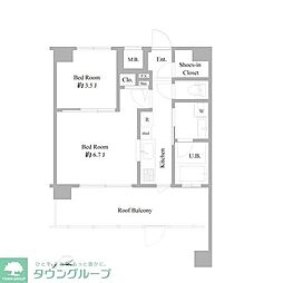 Bシティアパートメントイタバシノース 1DKの間取図画像