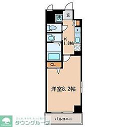 北斗ハイツ北館 1Kの間取図画像