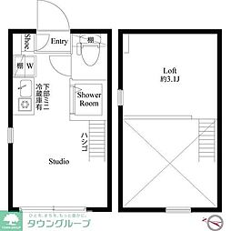 ハーモニーテラス上池袋3 ワンルームの間取図画像