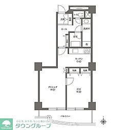 文京グリーンコートビュータワー本駒込B棟 1LDKの間取図画像