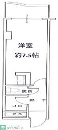 扇インペリアルコート 1Kの間取図画像