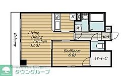 クレストコート北千住 2LDKの間取図画像