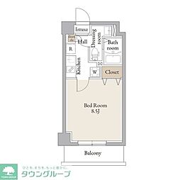 アルファコートお花茶屋2 1Kの間取図画像