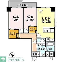 オーチャードK 2LDKの間取図画像