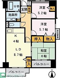 シーダーエクセレント2 3LDKの間取図画像