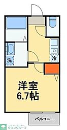松戸市松戸アパート 1Kの間取図画像
