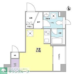 K2 ワンルームの間取図画像