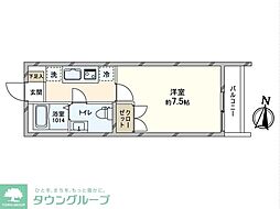 ベルディ西日暮里 1Kの間取図画像