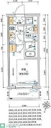 ライジングプレイス綾瀬 1Kの間取図画像
