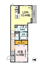 ファミユA 1LDKの間取図画像