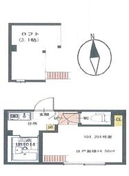コーポRIN 1Kの間取図画像