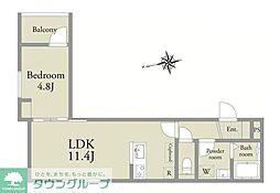 アーベインテラス宝町 1LDKの間取図画像