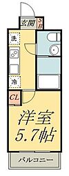 ライジングプレイス堀切 1Kの間取図画像