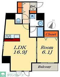 Como Palacio 日暮里 1LDKの間取図画像