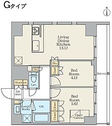 クレストコート東日暮里 2LDKの間取図画像