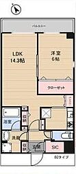 アーバンパーク東日暮里 1LDKの間取図画像